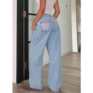 White Fox Boutique About A Girl Mid Rise Wide Leg Jeans 🎀